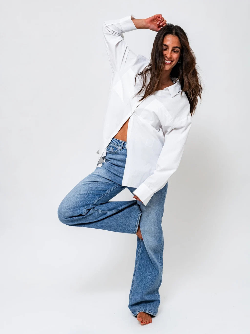 VMTESSA wide Jeans - Medium Blue Denim